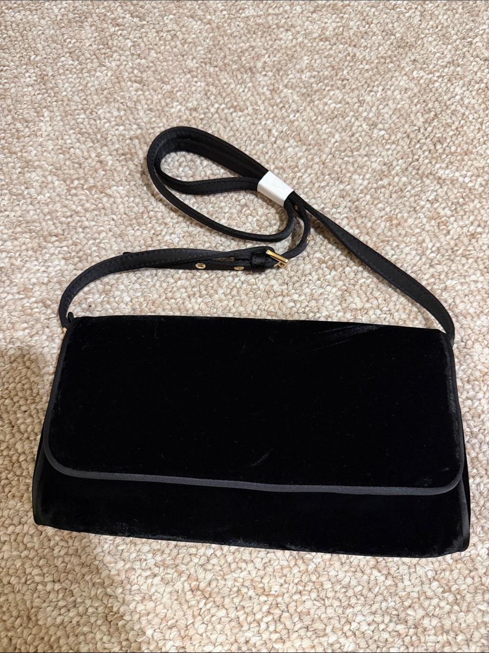 Classic Black Velvet Shoulder Bag BNWT